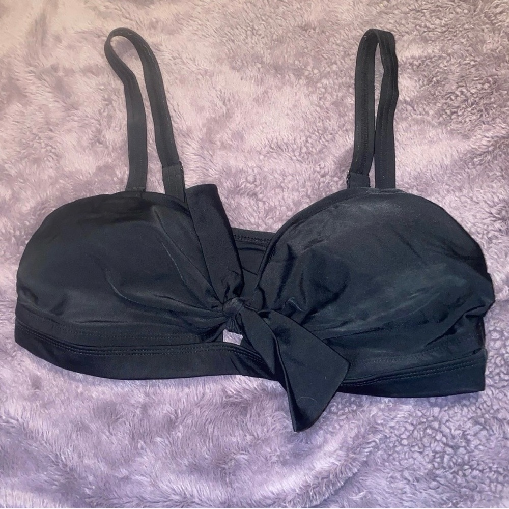 Forever 21 Plus Black Bow Padded Bikini Top